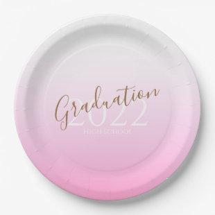 Graduation modern trendy personalized photo invita paper plates