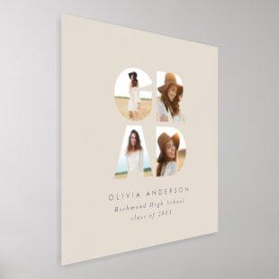 Graduation multi photo modern simple elegant foil prints