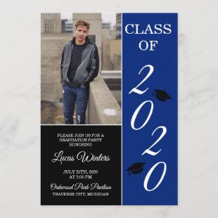 Graduation Party 2020 Grad Hat Blue Invitation