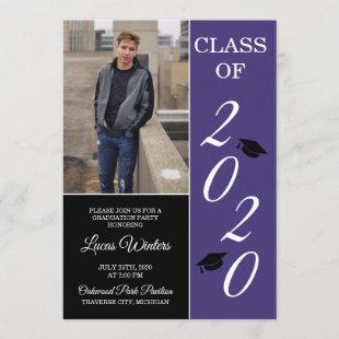 Graduation Party 2020 Grad Hat Purple Invitation
