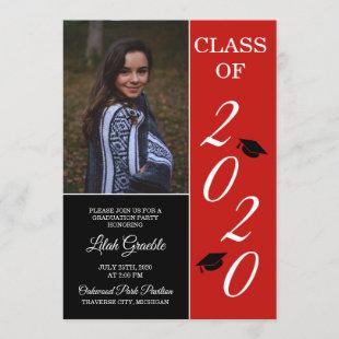 Graduation Party 2020 Grad Hat Red Invitation
