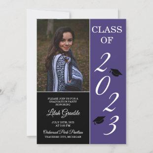 Graduation Party 2023 Grad Hat Purple Invitation