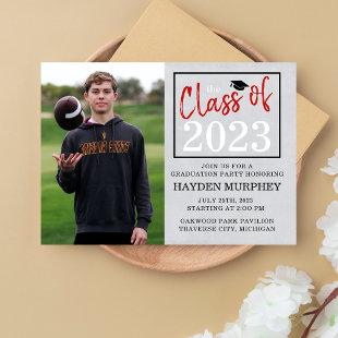 Graduation Party 2023 Open House Photo Red Invitation
