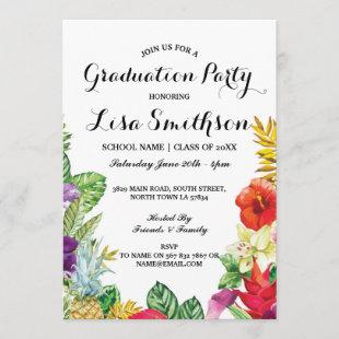 Graduation Party Aloha Tropical Luau Party Invite