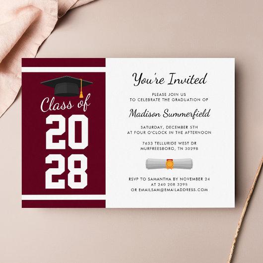Graduation Party Cap Scroll Senior Graduate 2023 Invitation