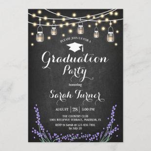 Graduation Party - Chalkboard Lavender Invitation