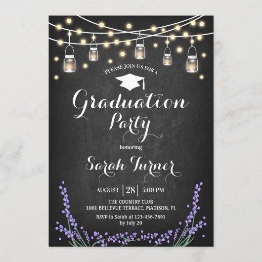 Graduation Party - Chalkboard Lavender Invitation