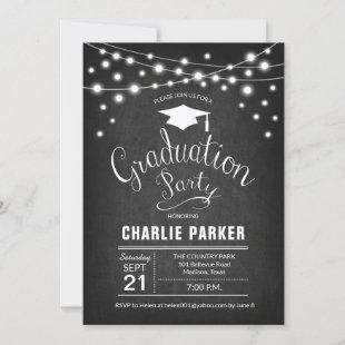 Graduation Party - Chalkboard Pattern Invitation