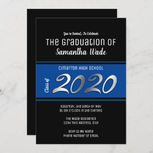 Graduation Party class of 2020 blue Invitation