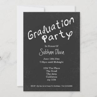 Graduation Party Fun Chalkboard Invitation