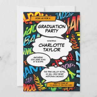 Graduation Party Fun Modern Colorful Class of 2022 Invitation