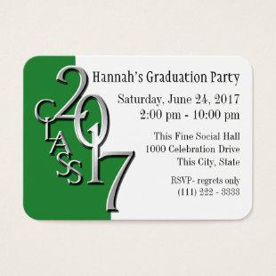 Graduation Party Green Photo Insert Card 2017
