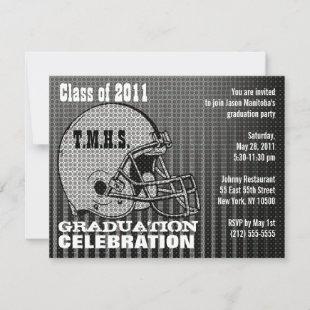 Graduation Party Invitation Football Helmet Grey