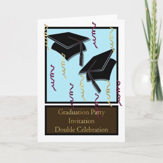Graduation party Invitation for twins