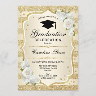 Graduation Party Invitation - Gold White