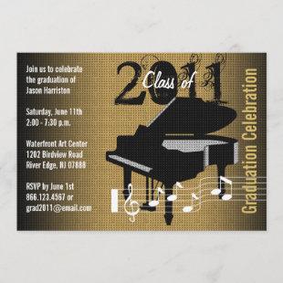 Graduation Party Invitation Music Piano