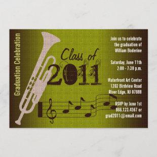 Graduation Party Invitation Music Trumpet