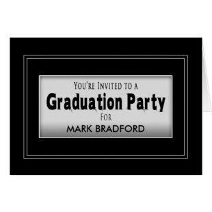 GRADUATION PARTY INVITATION - PERSONALIZE - BLACK