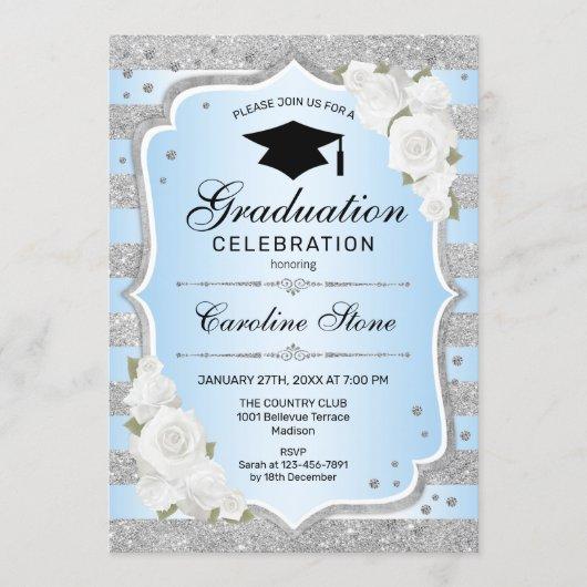 Graduation Party Invitation - Silver Blue
