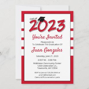 Graduation Party Invitation year 2023 red