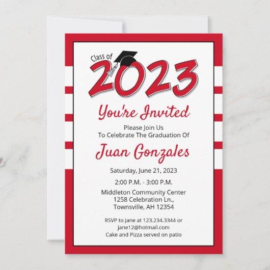 Graduation Party Invitation year 2023 red