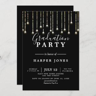 graduation party invite black and gold birthday
