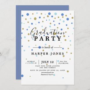 graduation party invite blue and gold birthday