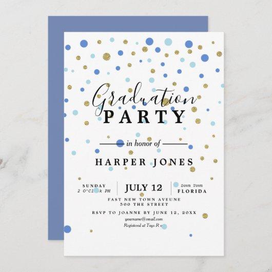 graduation party invite blue and gold birthday