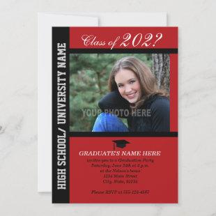 Graduation Party Invite-Dark Red-2 Invitation