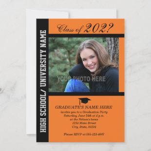 Graduation Party Invite-Orange-2 Invitation