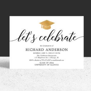 Graduation party, Let's Celebrate simple modern Invitation