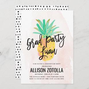 Graduation Party Luau Tropical Pineapple Party Invitation