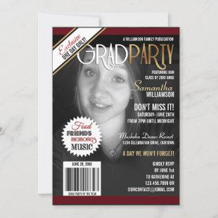Graduation Party Magazine Cover Invitation