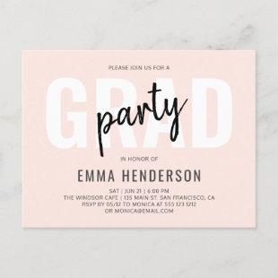 Graduation Party Modern Simple Bold Invitation Postcard