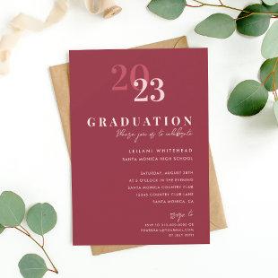 Graduation Party Modern Typography Red Berry Invitation