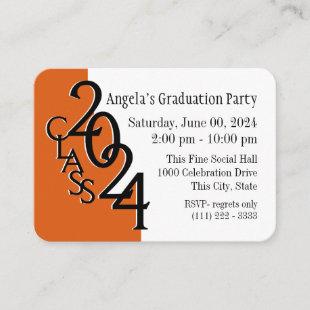 Graduation Party Orange Photo Insert Card 2020