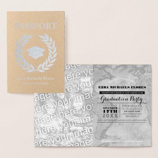 Graduation Party passport silver foil Foil Card