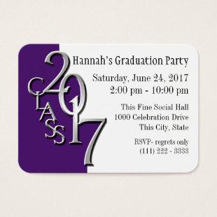Graduation Party Purple Photo Insert Card 2017