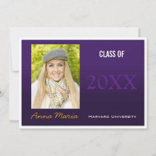 Graduation Party Purple Photo Invitation