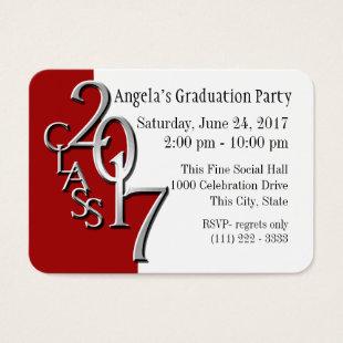 Graduation Party Red Photo Insert Card 2017