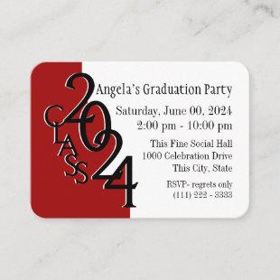 Graduation Party Red Photo Insert Card 2024