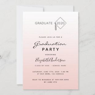 Graduation party rose gold topper invitation