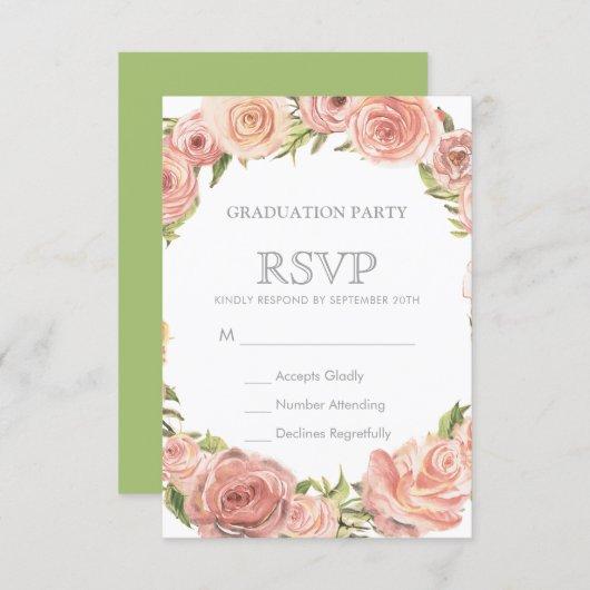 Graduation Party RSVP | Romantic Watercolor Roses Invitation