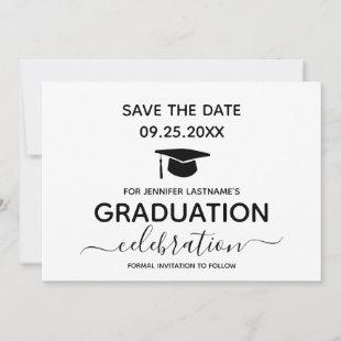 Graduation Party Save the Date Minimal  Invitation