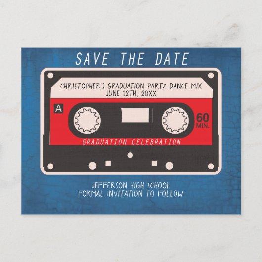 Graduation Party Save The Date Retro Tape Song Announcement Postcard