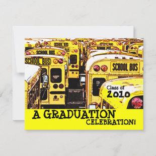 Graduation Party School Bus Yellow Invitation