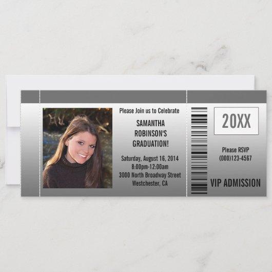 Graduation Party Ticket Invitations with Photo