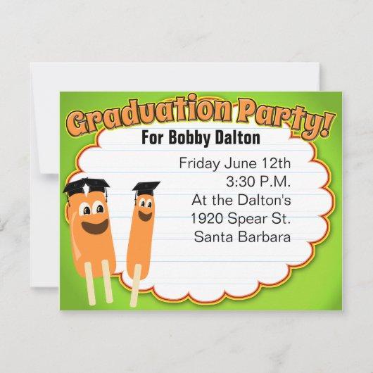 Graduation Party Time Cute Cartoon Pop Invitation