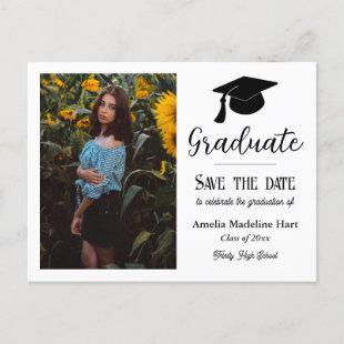 Graduation Party Typography | Save The Date Photo Postcard