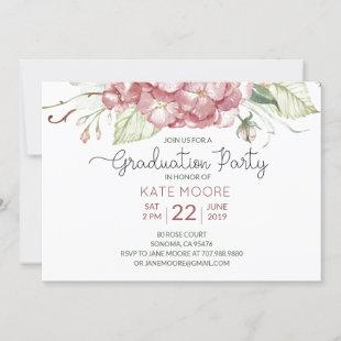 Graduation Party Watercolor Floral Invitation